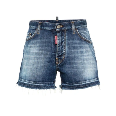 Dsquared2 Vintage Denim Shorts In Blue