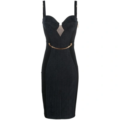 Elisabetta Franchi Chain Link-detail Sleeveless Midi Dress In Black