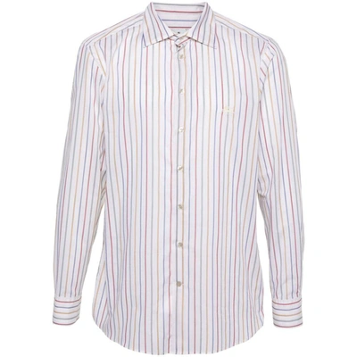 Etro Multicolored Striped Shirt In Neutrals