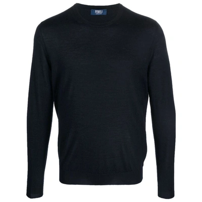 Fedeli Argentina Crew-neck Jumper In Blue