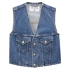 Filippa K Cropped Denim Vest In Blue