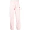 Kenzo Logo-embroidered Cotton Track Pants In Pink