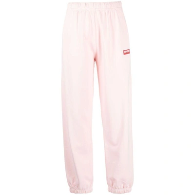 Kenzo Logo-embroidered Cotton Track Pants In Pink