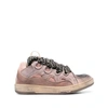Lanvin Curb Chunky Leather Sneakers In Pink