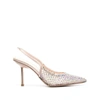 Le Silla Mesh Gilda Pumps Featuring Embellished Design In Neutrals