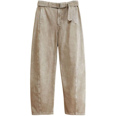 Lemaire Beige Twisted Belted Jeans In Neutrals