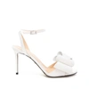 Mach&mach Mach E Mach Satin Le Cadeau Sandals With Double Bow In White