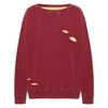 Maison Margiela Oversize Distressed Cotton Sweatshirt In Red