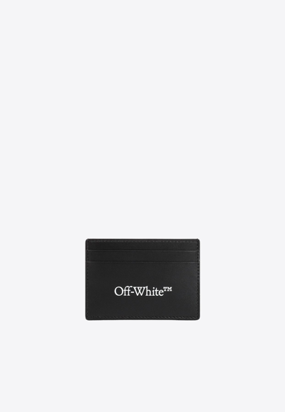 Off-white Bookish Logo-print Leather Cardholder In Black