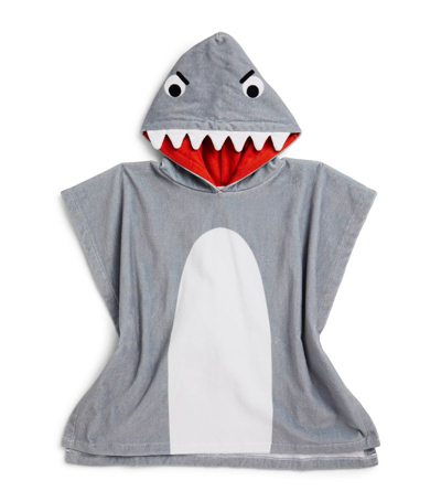 Stella Mccartney Kids' Hooded Shark Towel Poncho (4-14 Years) In Grey