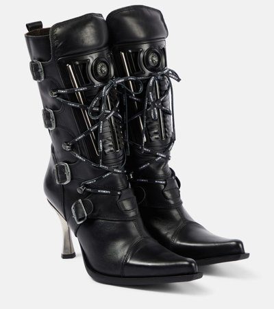 Vetements Protector Leather Knee-high Boots In Black