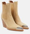 Paris Texas 100mm Dallas Suede Ankle Boots In Beige