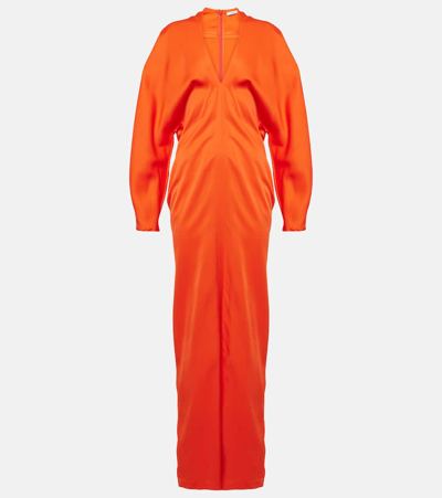 Ferragamo Satin Gown In Orange