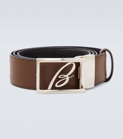 Brioni Leather Belt In Black