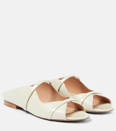 Malone Souliers Norah Leather Mules In Weiss