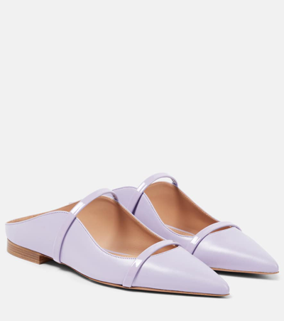 Malone Souliers Maureen Leather Flat Mules In Lilac