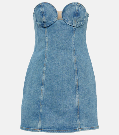 Magda Butrym Corset Denim Minidress In Blue