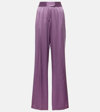 THE SEI HIGH-RISE SILK SATIN WIDE-LEG PANTS