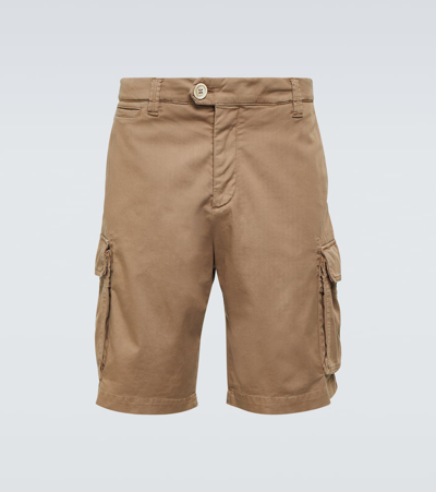 Brunello Cucinelli Cotton-blend Bermuda Shorts In Brown