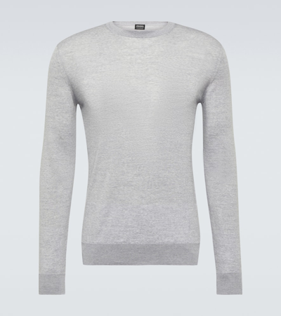 Zegna Wool Sweater In Grey