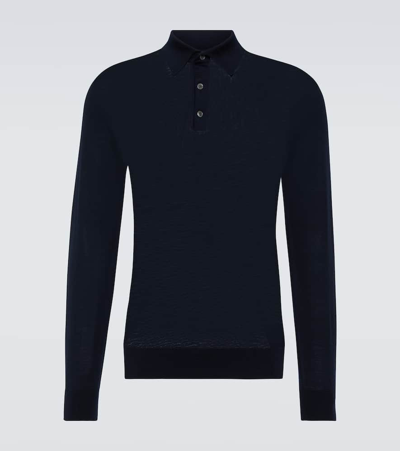 Zegna Wool Polo Shirt In Black