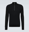Zegna Mock-neck Half-zip Jumper In Black