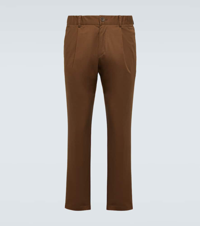 Herno Cotton-blend Straight Pants In Brown