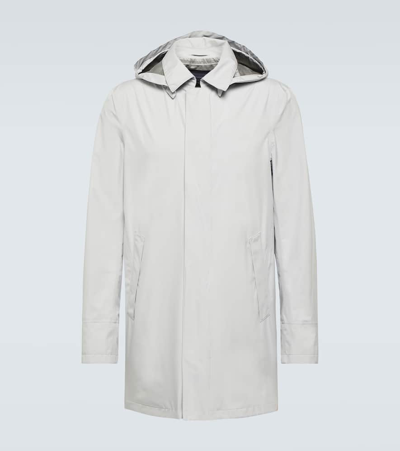 Herno Laminar Hooded Raincoat In Grey