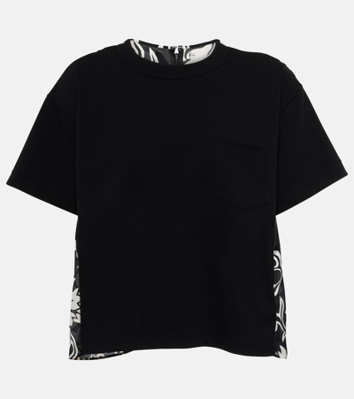 Sacai Cotton Jersey T-shirt In Black