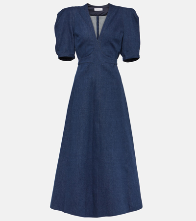 Gabriela Hearst Luz Denim Maxi Dress With Tie Back | ModeSens