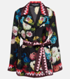 Dolce & Gabbana Belted Floral-print Silk-twill Shirt In Multicoloured