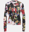 Dolce & Gabbana Floral-print Silk Cardigan In Black
