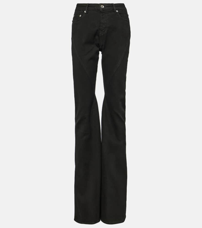 Rick Owens Mid-rise Bootcut Jeans In Black