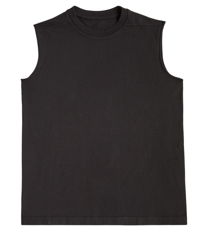 Rick Owens Kids' Tarp Cotton Jersey Tank Top In Black