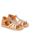 Pom D'api Poppy Back Neptune Leather Sandals In Multicoloured