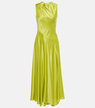 Roksanda Silk Alma Midi Dress In Yellow