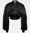 NINA RICCI BOW-DETAIL DUCHESSE SATIN BOMBER JACKET