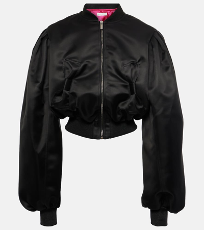 Nina Ricci Cropped Satin Bomber Jacket In U9000