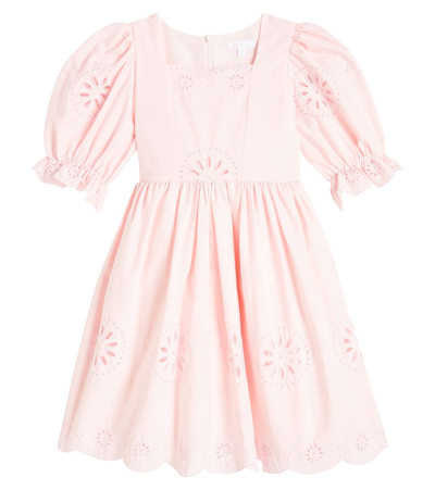 Patachou Kids' Broderie Anglaise Cotton Dress In Pink