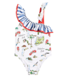 Patachou Printed Swimsuit In Multicoloured