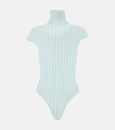 Alaïa Striped Bodysuit In White