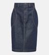 ALAÏA ALAÏA DENIM PENCIL SKIRT