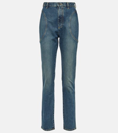 Alaïa High-rise Slim Jeans In Blue