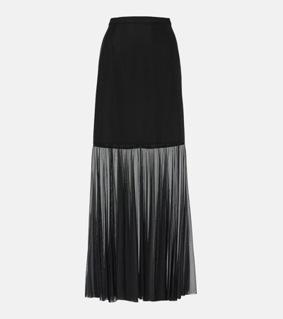 Dolce & Gabbana Tulle-trimmed Maxi Skirt In Black