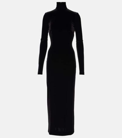 Dolce & Gabbana Logo-embellished Jersey Midi Dress In Schwarz