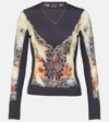 Y/project Black Printed Long Sleeve Top In Black