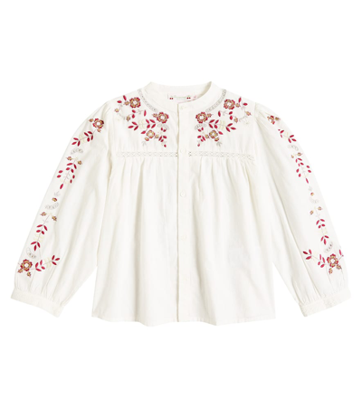 Bonpoint Kids' Fifi Embroidered Cotton Chemise In White