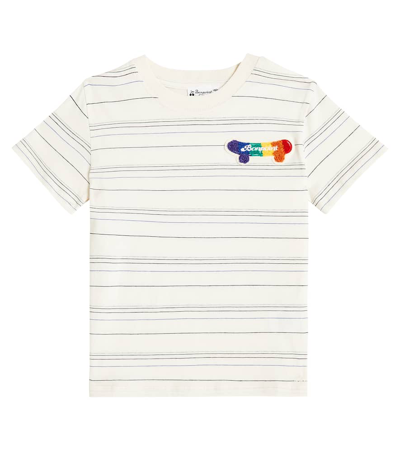 Bonpoint Kids' Thibald Striped Cotton Jersey T-shirt In White
