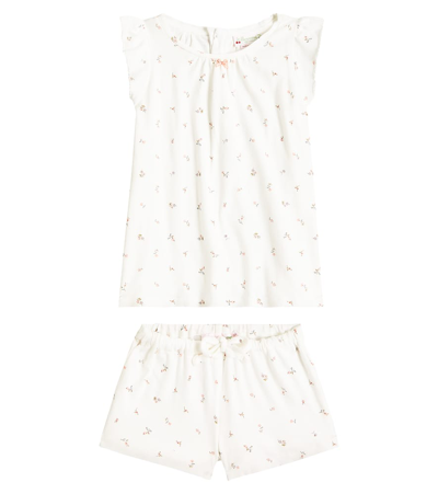 Bonpoint Kids' Ailette Cotton Pajamas In White