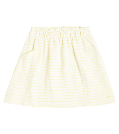 Bonpoint Kids' Striped Cotton Jersey Skirt In Yellow